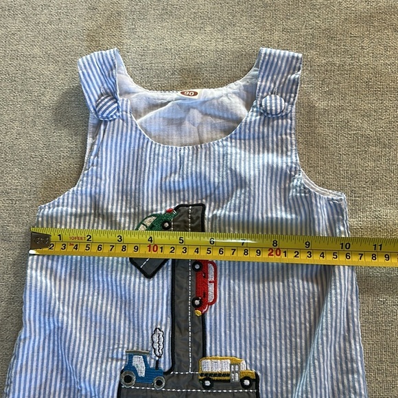 Seersucker Summer Toddler Romper - Picture 7 of 10